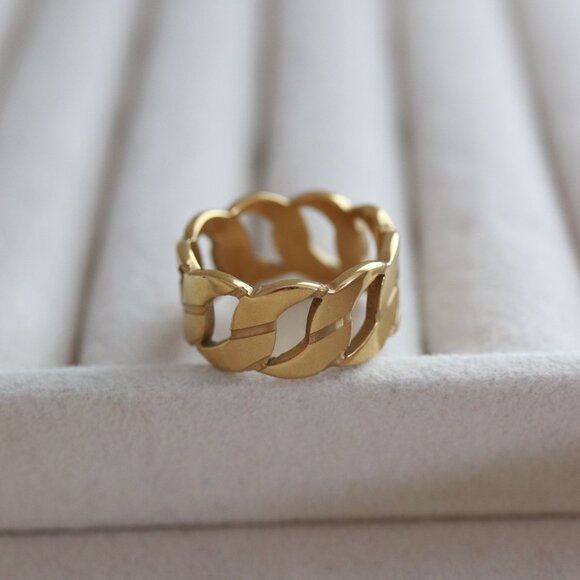 Cuban Chain Style Ring Stainless Steel - Picture 2 of 4